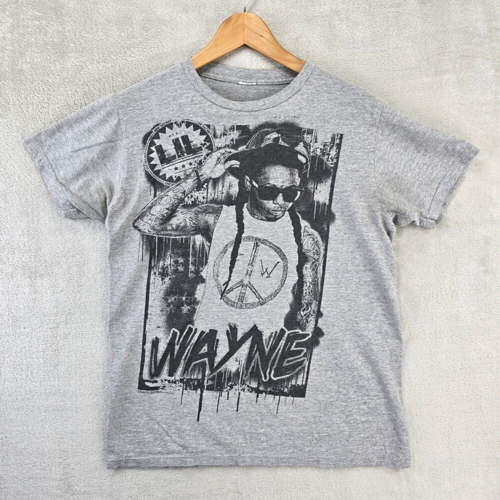 Vintage Lil Wayne Shirt Mens Small Grey Weezy Rap Hip Hop Tee Y2K Cash Money
